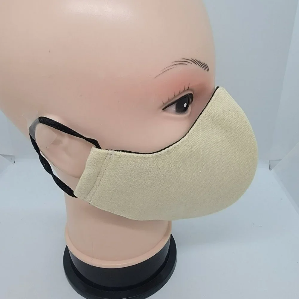 New Face cover ear loop Cream Mask Women's Embroidered handmade garden flowers